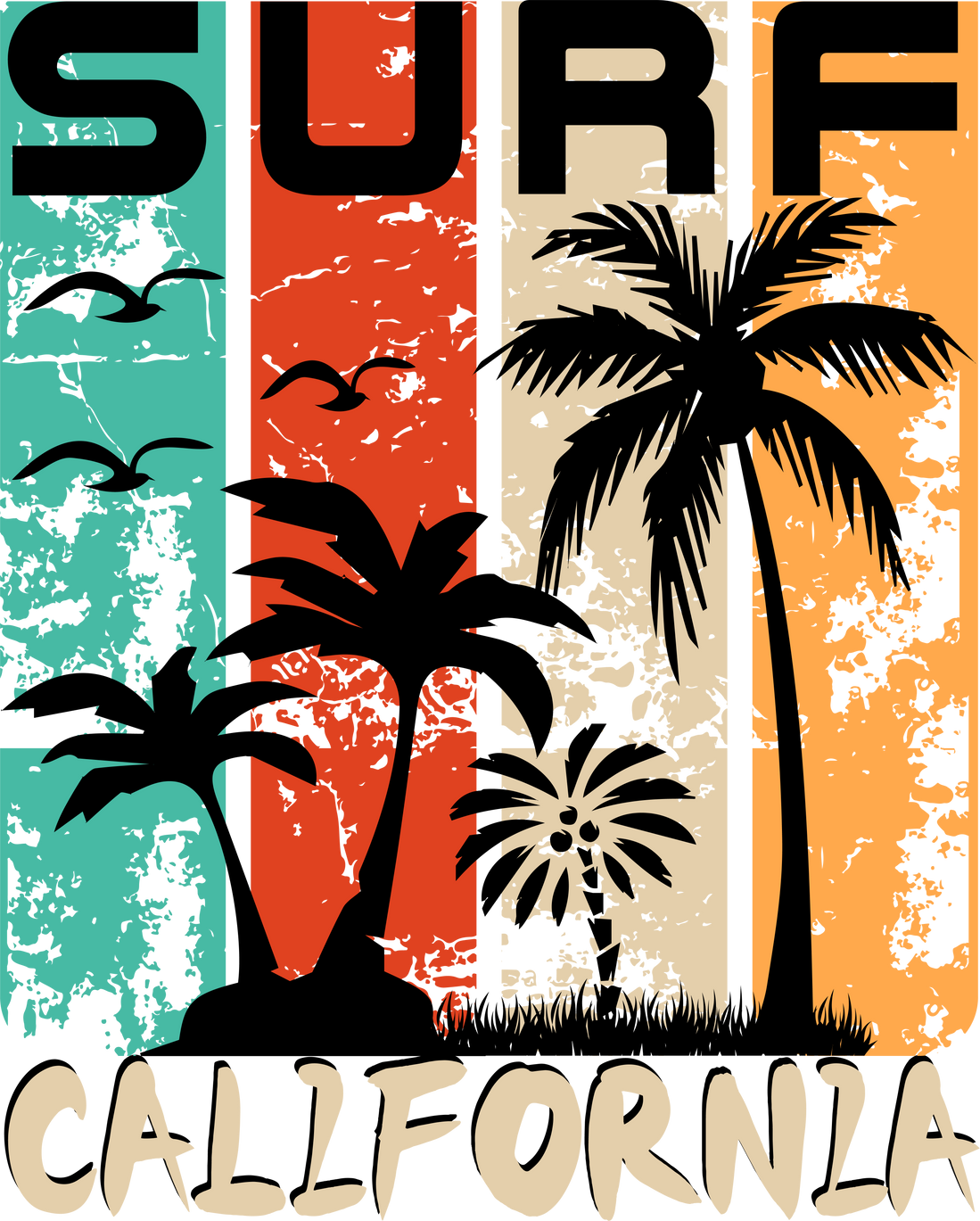 Surf California T Shirt Design